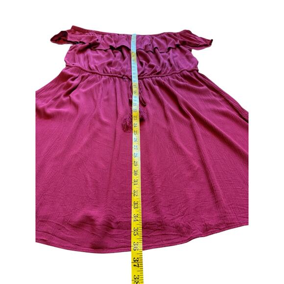 City Chic Off Shoulder Burgundy Dress - Size XL/22 - Picture 12 of 13